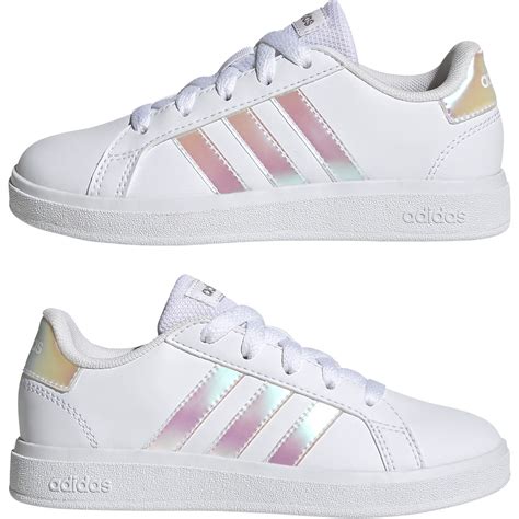 adidas VS Advance Junior Boys Girls Tennis Trainers White 